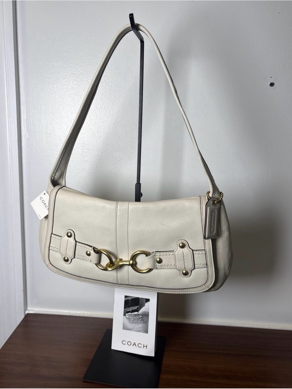 Vintage Coach 11263 Cream White with Horsebit Brass Detailing NWT